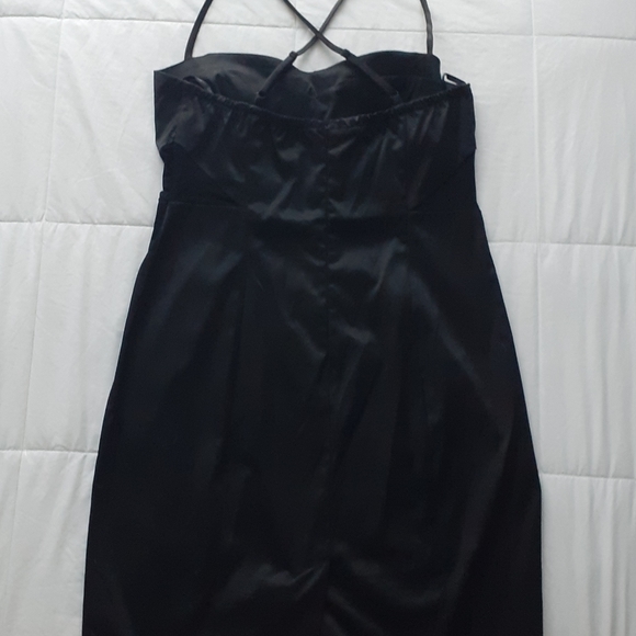 XOXO Black Satin Dress - Picture 4 of 11